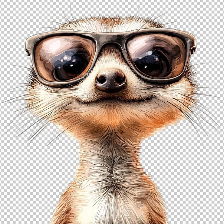 PSD lustiger meerkat isolierter durchsichtiger hintergrund