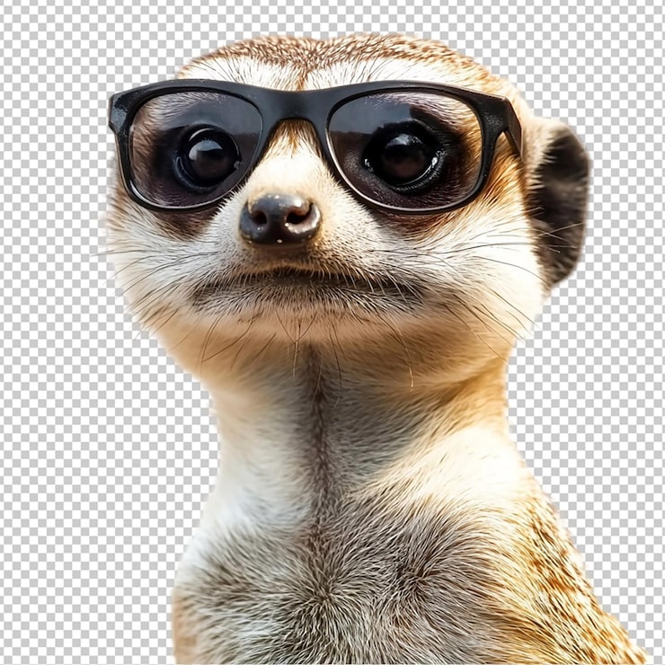 PSD lustiger meerkat isolierter durchsichtiger hintergrund