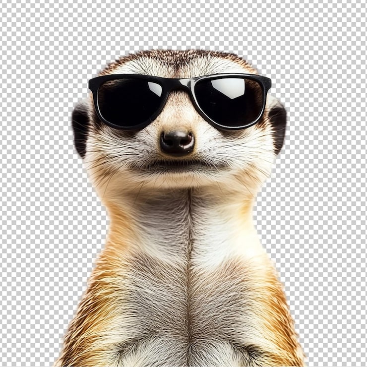 PSD lustiger meerkat isolierter durchsichtiger hintergrund