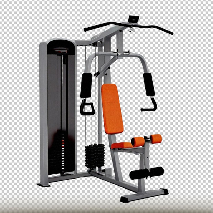 PSD une machine avec une poignée orange est montrée avec les mots " gym " sur le côté