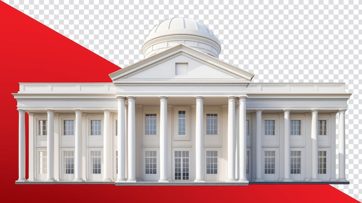 PSD majestuosa arquitectura clásica con grandes columnas y cúpulas