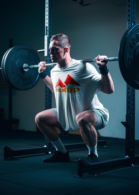 PSD maqueta de camiseta de fitness para el gimnasio