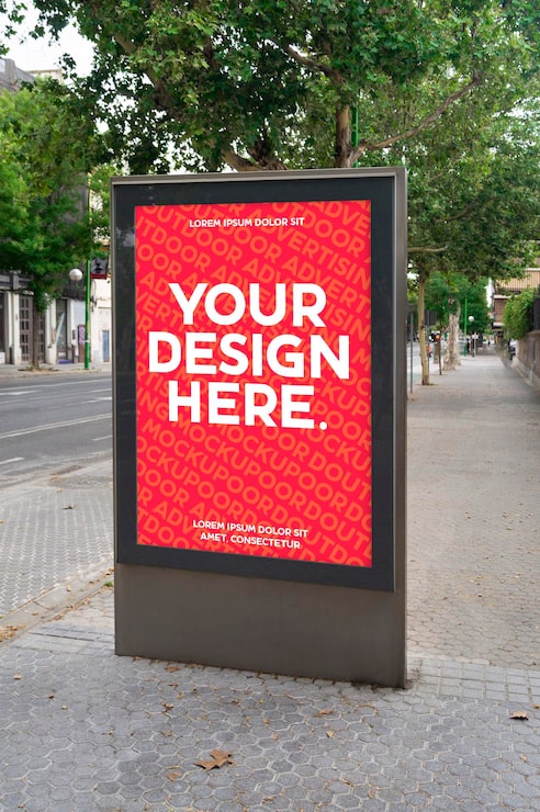 PSD maqueta de publicidad exterior