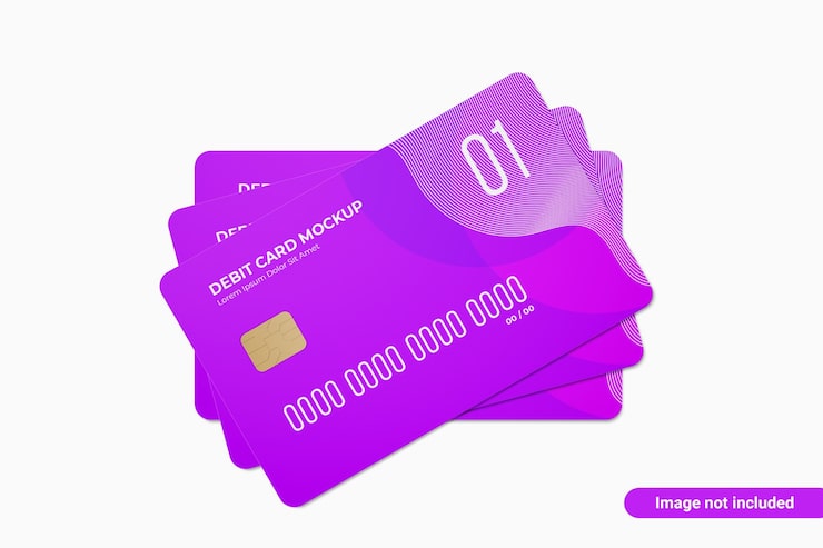 PSD maqueta de tarjeta bancaria de débito
