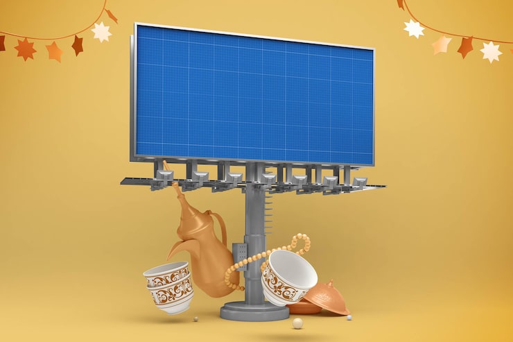 PSD maquette de conception de panneau d'affichage eid
