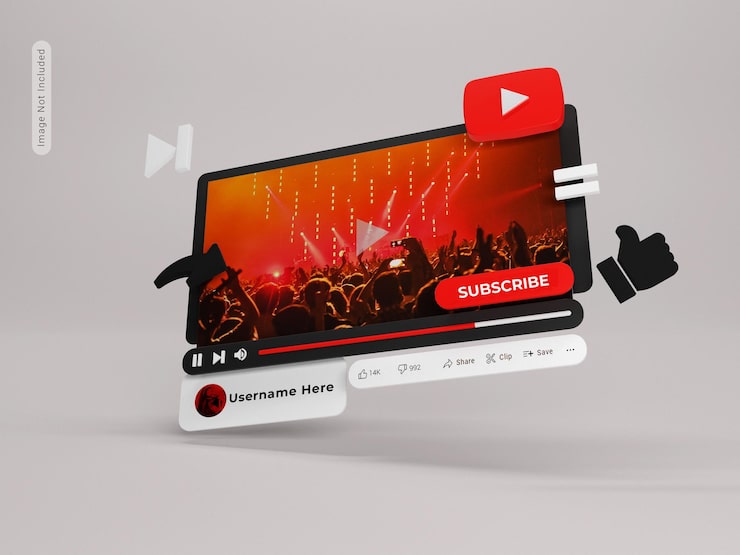 PSD maquette du lecteur vidéo youtube