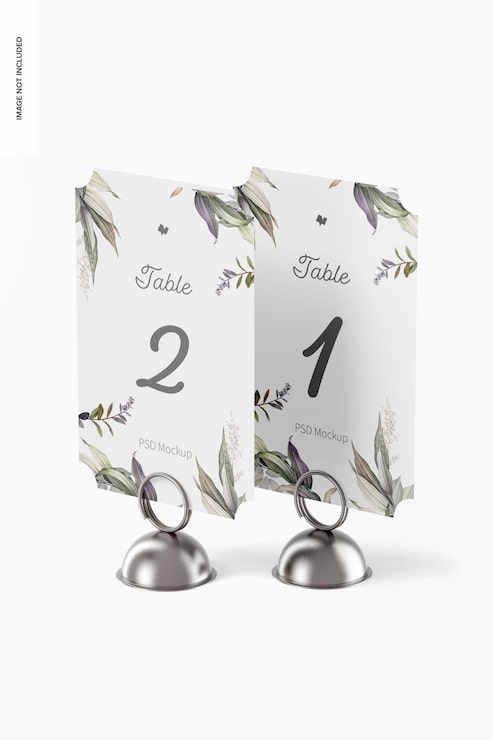 PSD maquette de porte-cartes de numéro de table