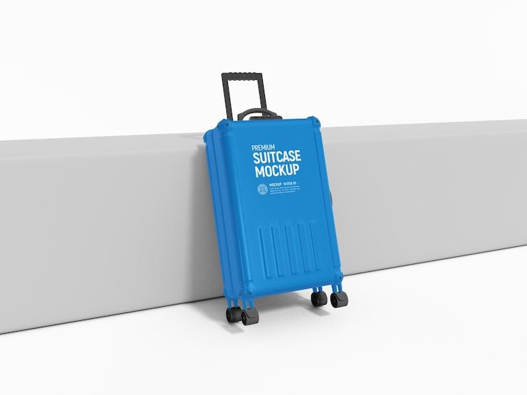 PSD maquette de valise de bagage de voyage rigide