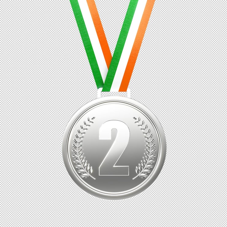 PSD médaille d'argent avec le numéro deux gravé