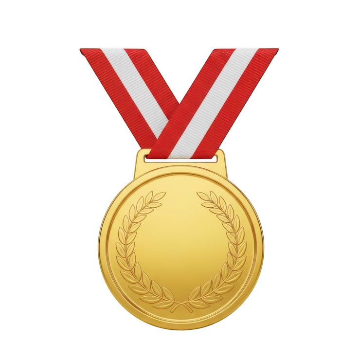 PSD médaille d'or avec couronne de laurier.