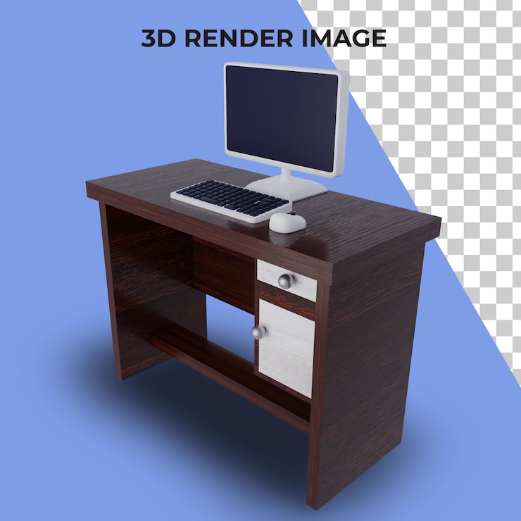 PSD mesa de renderizado 3d para el trabajo