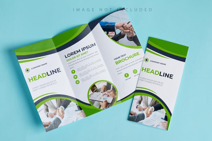 PSD minimale dreifach gefaltete broschürenvorlage zum schreiben von briefen
