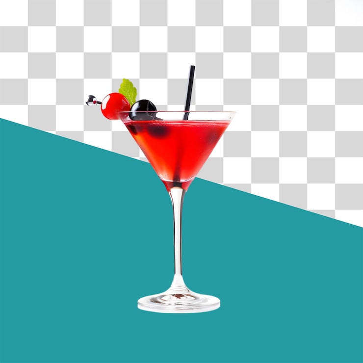 PSD minuman cosmopolitan klasik dengan jeruk nipis