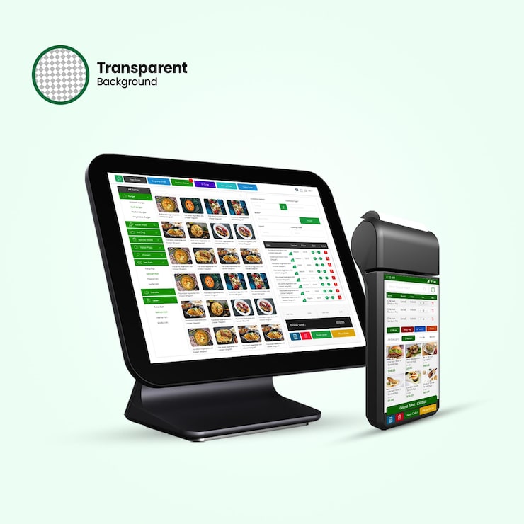 PSD mockup de software de pos versátil para empresas