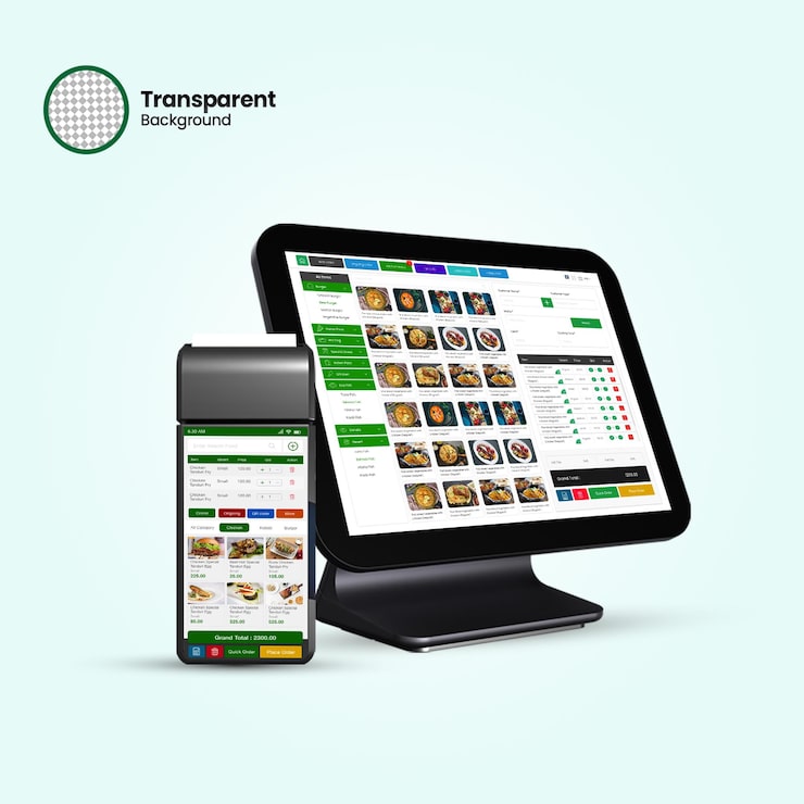 PSD mockup de software de pos versátil para empresas