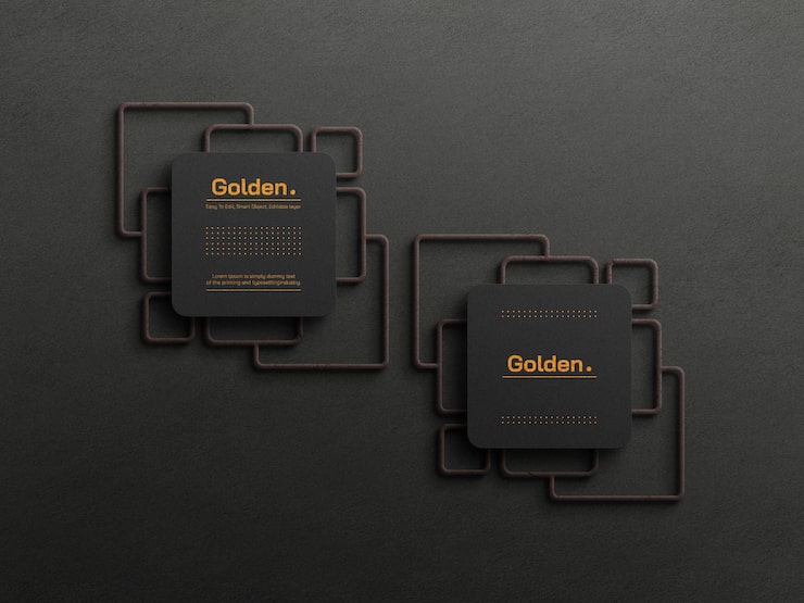 PSD mockup kartu nama mewah foil emas