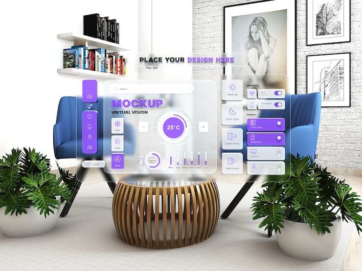 PSD mockup proyeksi realitas virtual