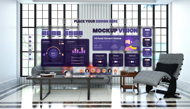 PSD mockup proyeksi realitas virtual