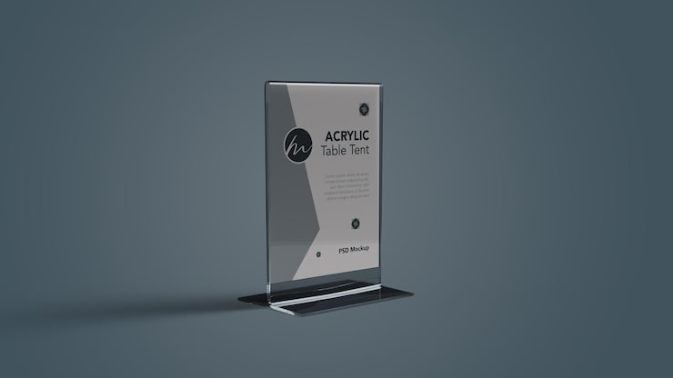 PSD mockup psd tent meja akrilik