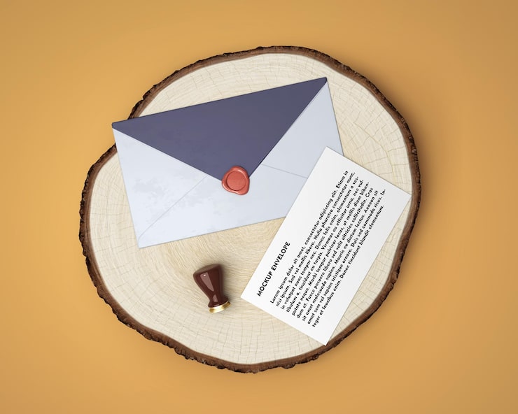 PSD mockup-psd-umschlag mit stempel