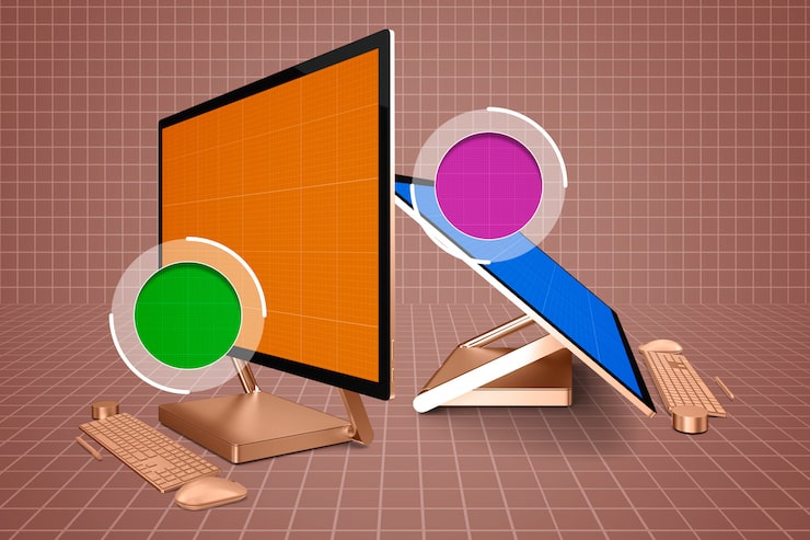 PSD mockup surface studio zoom in