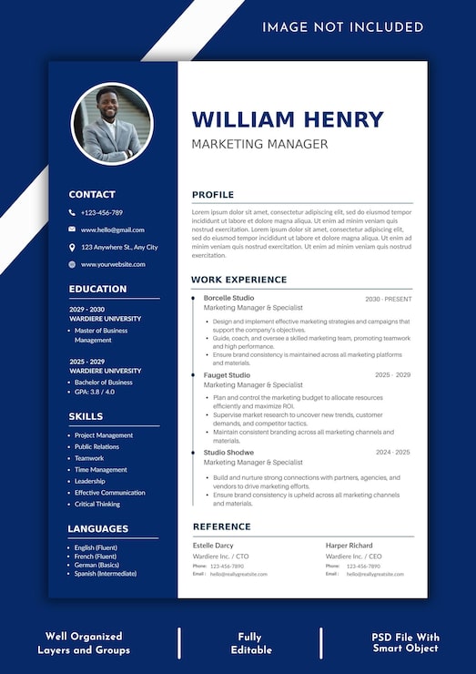 PSD un modèle de cv propre et professionnel