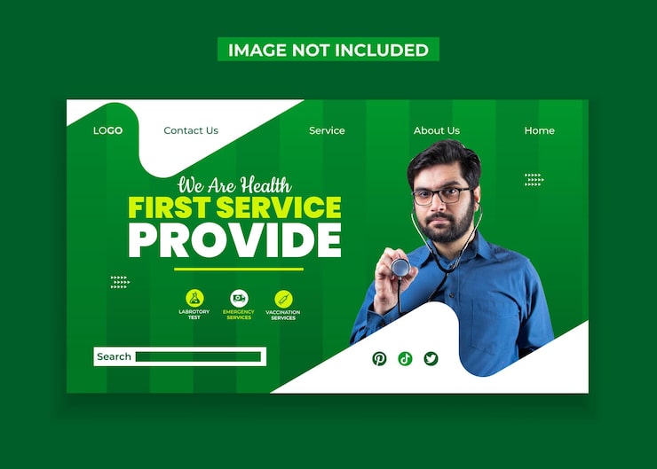 PSD modello di progettazione della pagina di destinazione medica