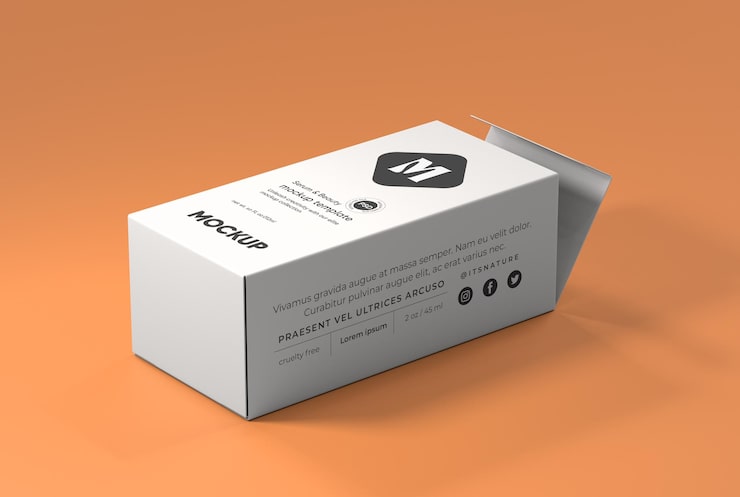 PSD modelo de caja de papel rectangular