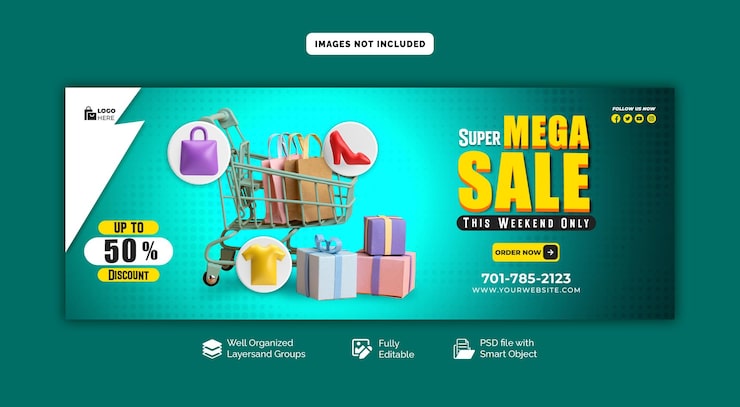 PSD modelo de capa do facebook super oferta e mega venda