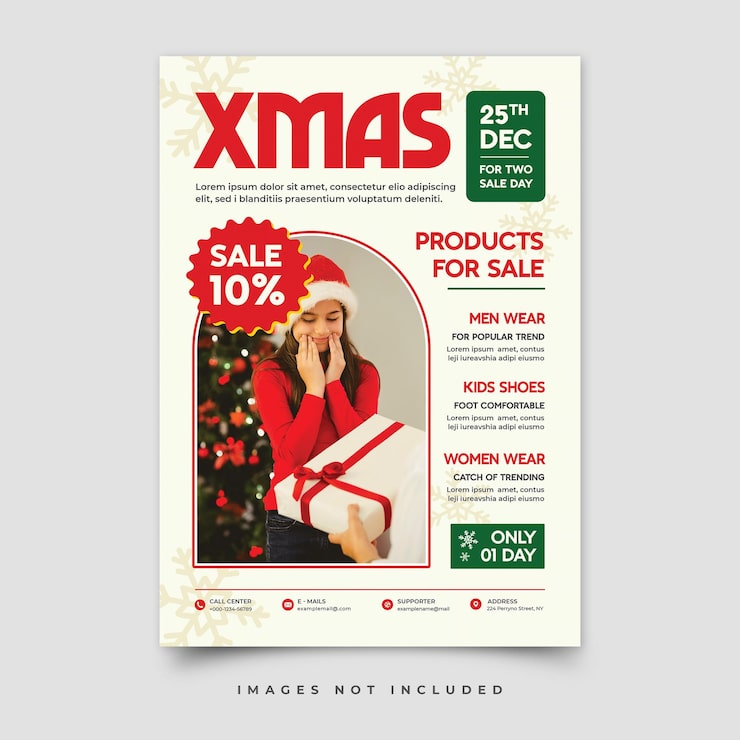 PSD modelo de cartaz de natal feliz