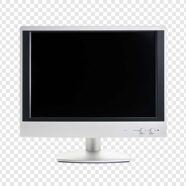 PSD monitor lcd prateado tecnologia de tela preta display de dispositivo