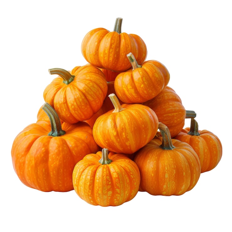 PSD un montón de pequeñas calabazas de naranja