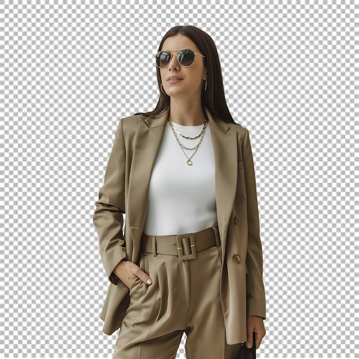 PSD una mujer en traje de negocios en fondo blanco persona de negocios mujer de negocios traje de mujer de negocios sonriendo