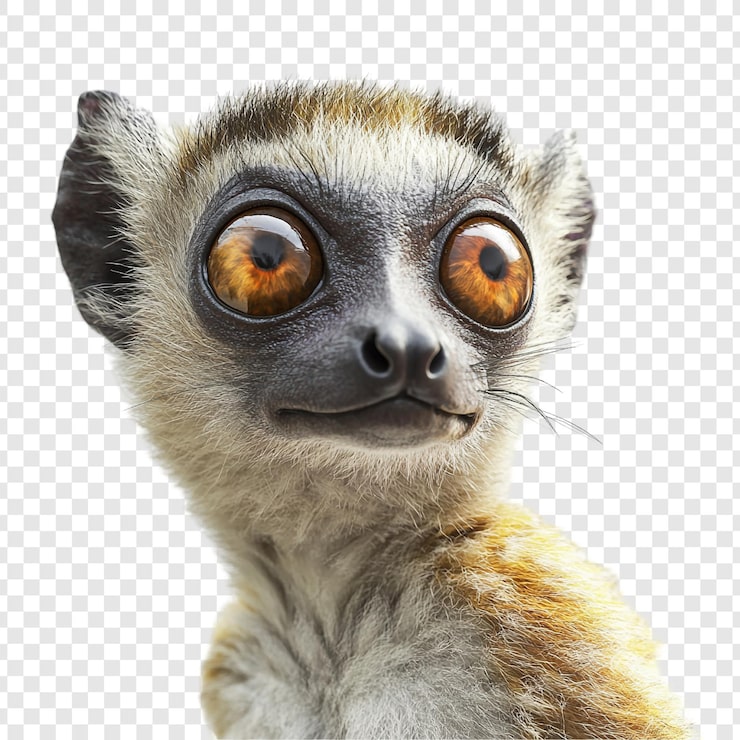PSD nahaufnahme eines neugierigen lemurs