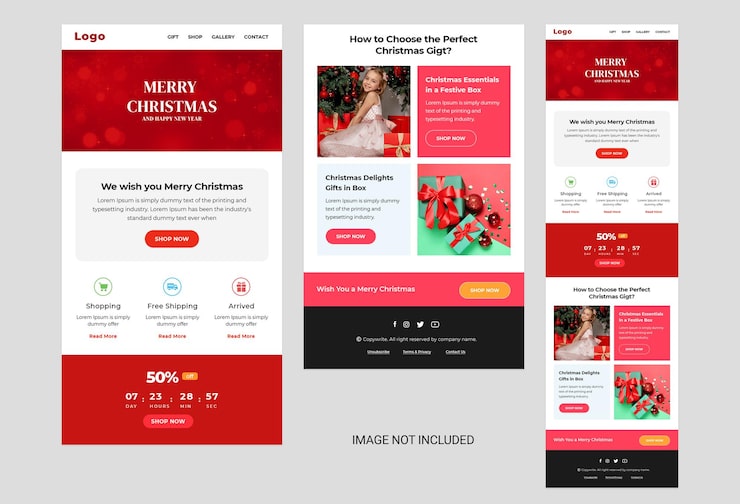 PSD natal - modelo de e-mail de saudações de ofertas