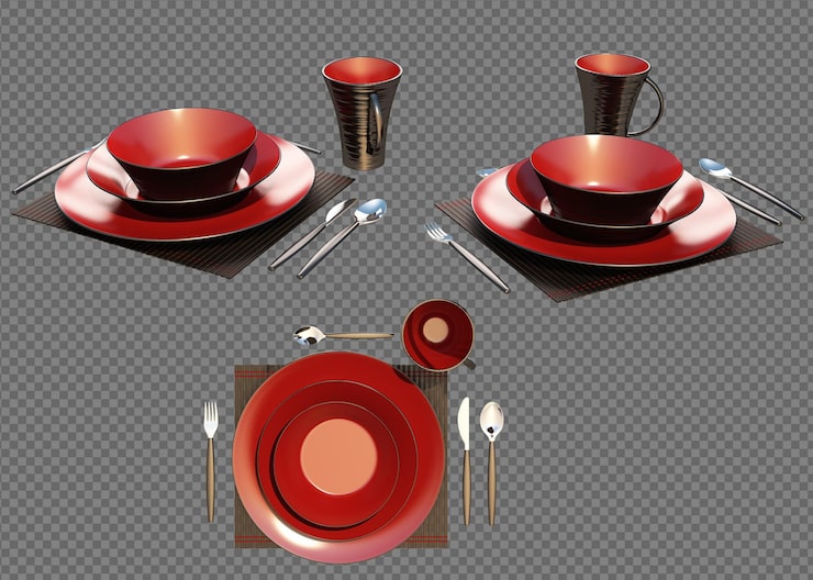 PSD perabot dan aksesori render 3d
