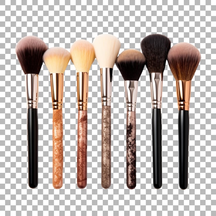 PSD pincel de maquillaje en un fondo transparente