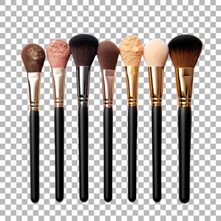 PSD pincel de maquillaje en un fondo transparente