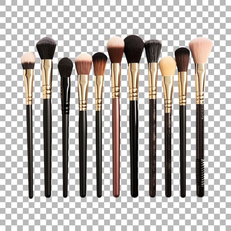 PSD pincel de maquillaje en un fondo transparente