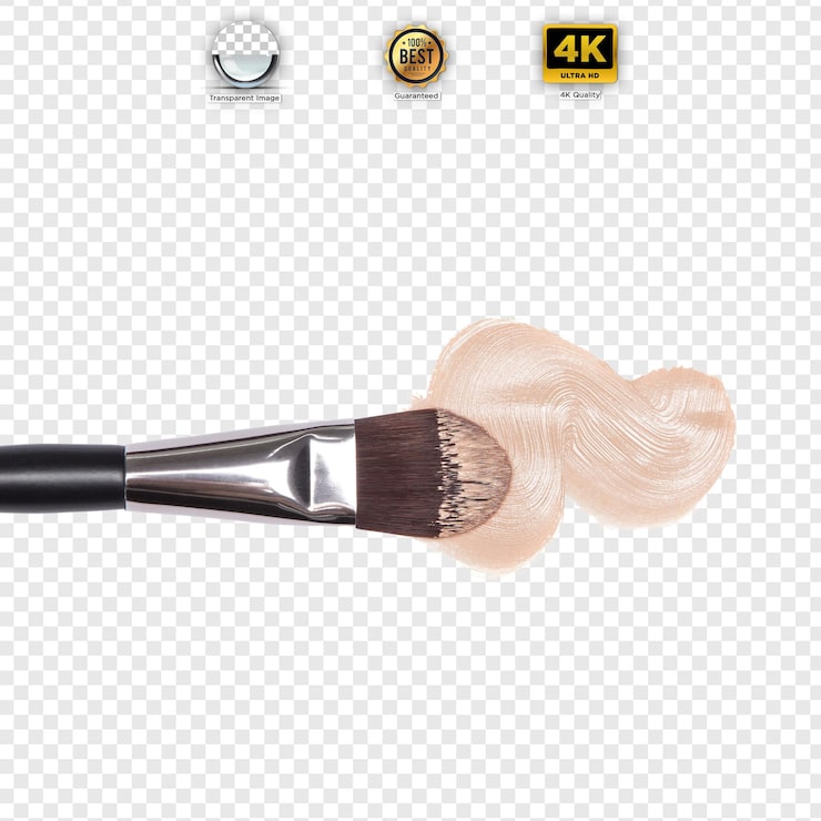 PSD pincel de maquillaje con reloj de fundación