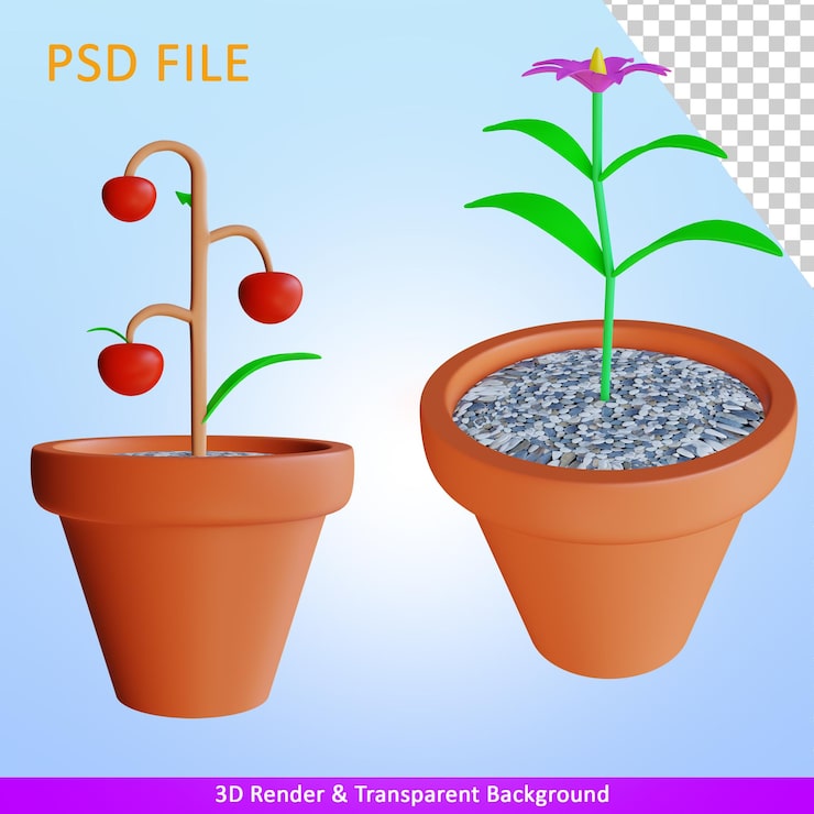 PSD planta de ilustração de renderização 3d