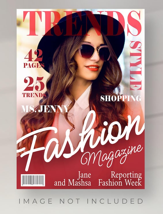 PSD plantilla de diseño de portada de revista de moda de mujer elegante