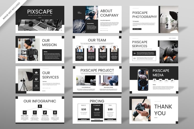 PSD plantilla de diseño de presentación de fotografía de pixscape