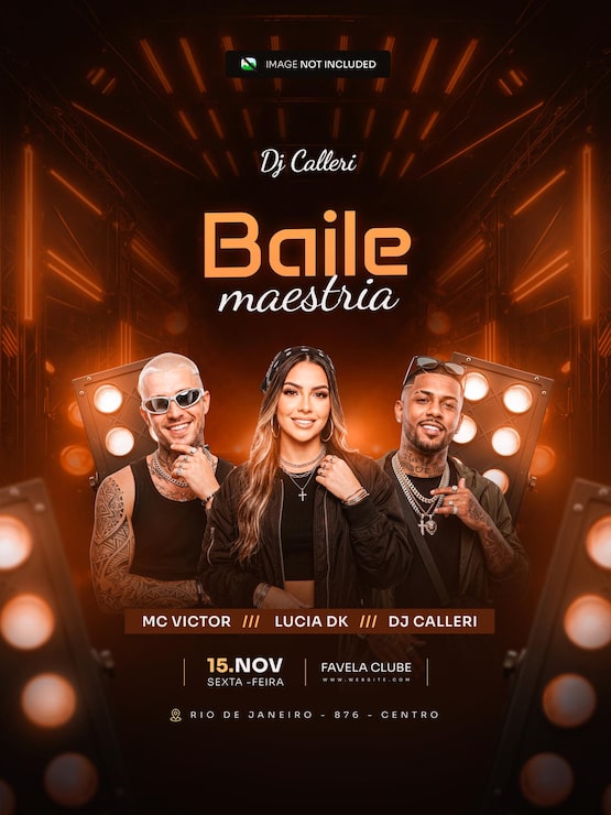 PSD plantilla de flyer para evento musical baile maestria.
