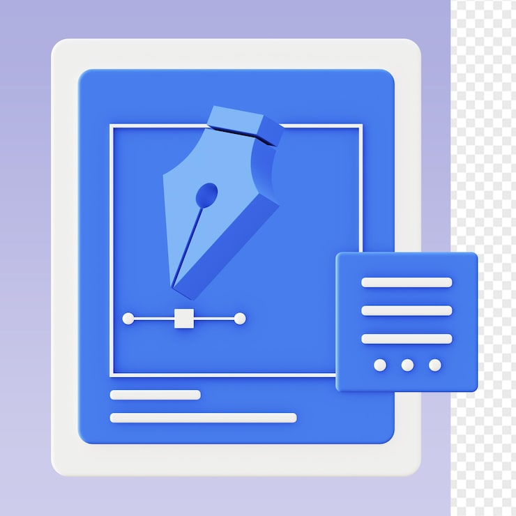PSD plantilla de iconos de herramienta de pluma de diseño gráfico de renderizado 3d para diseños de redes sociales de aplicaciones móviles web ui ux
