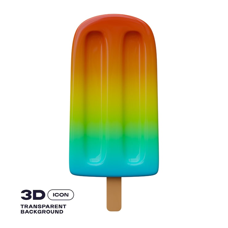 PSD plantilla png de ilustración 3d de helado