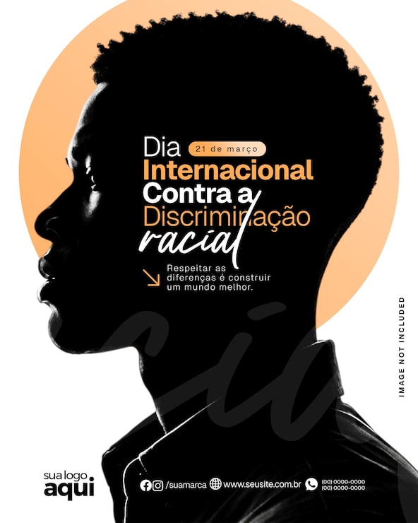 PSD plantilla de publicación para redes sociales del día internacional contra la discriminación racial