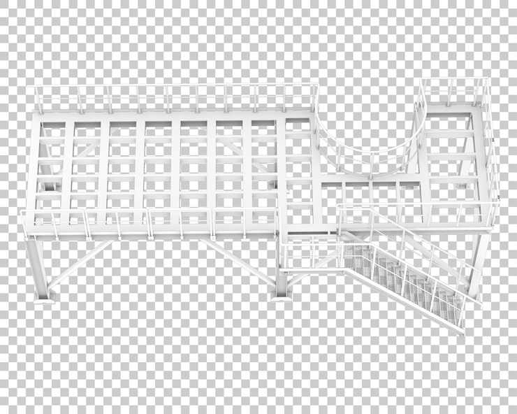 PSD plataforma aislada en la ilustración de renderizado 3d de fondo transparente