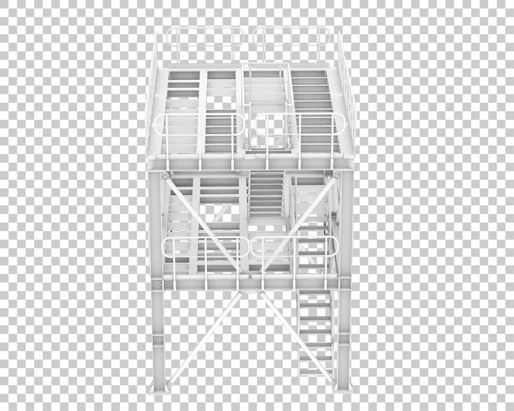 PSD plataforma aislada en la ilustración de renderizado 3d de fondo transparente