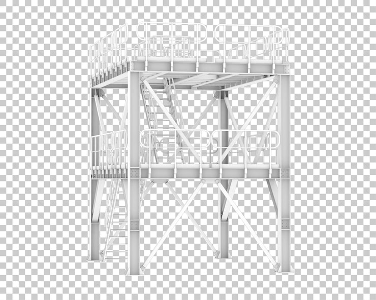PSD plataforma aislada en la ilustración de renderizado 3d de fondo transparente